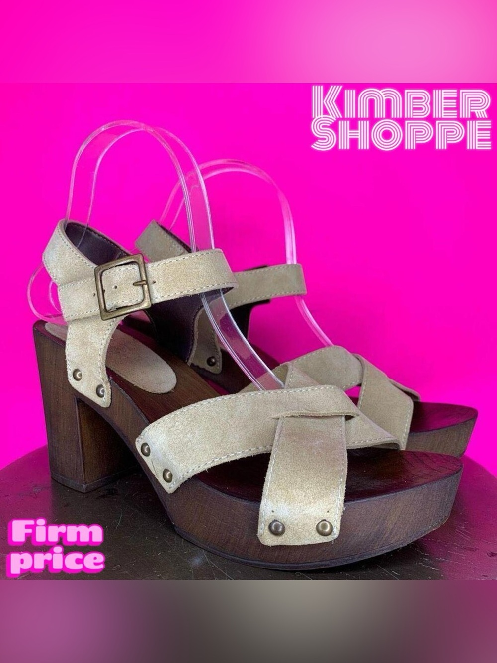 Miz Mooz Cream Suede Crisscross Strap Clog Sandals EU 39 UK 6
